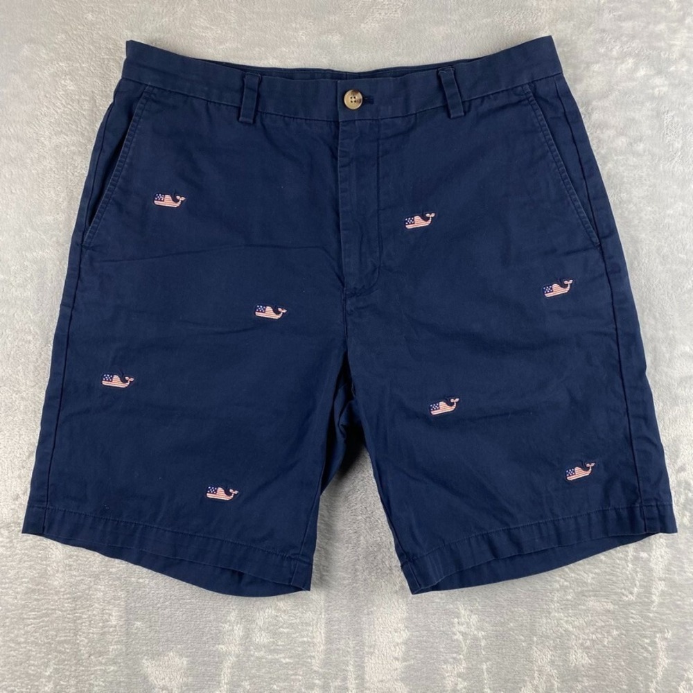Vineyard Vines Shorts Men 34 Geometric All Over Embroidered Golf Breaker Short